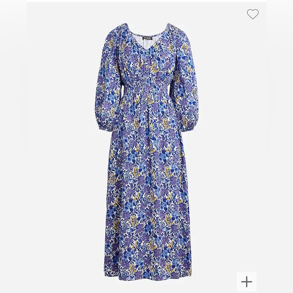 J. Crew NWT Silky Floral Midi Dress. Size Small
